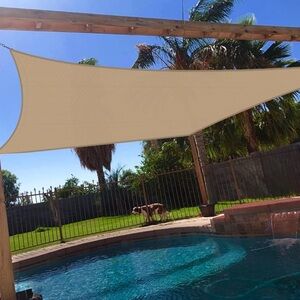 New 14 x 24 feet Outdoor Beige Sun Shade Rectangle